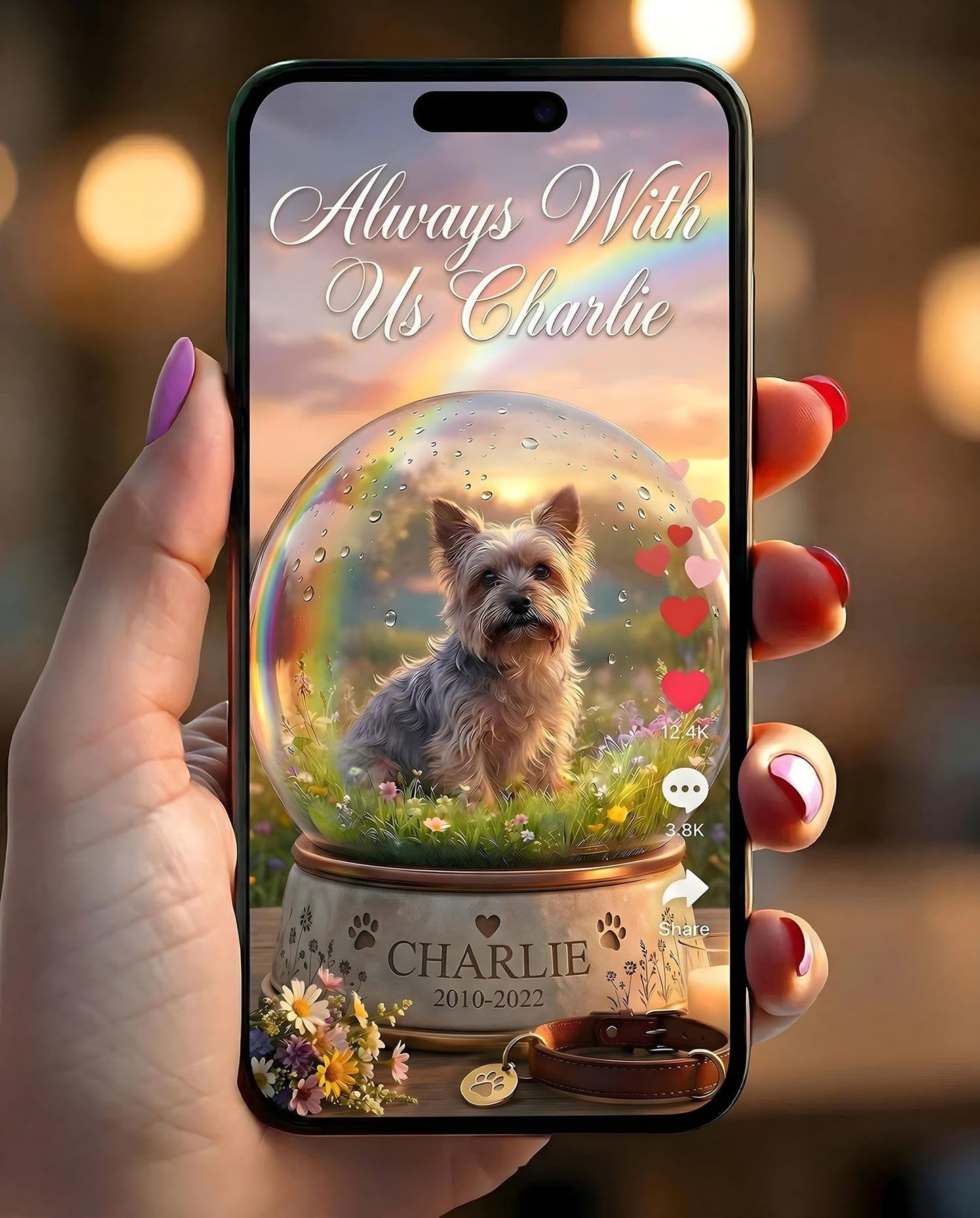 BORAT - A Beautiful Way to Remember Your Pet — Rainbow Bridge Memorial Portrait (aaaaaaaa)