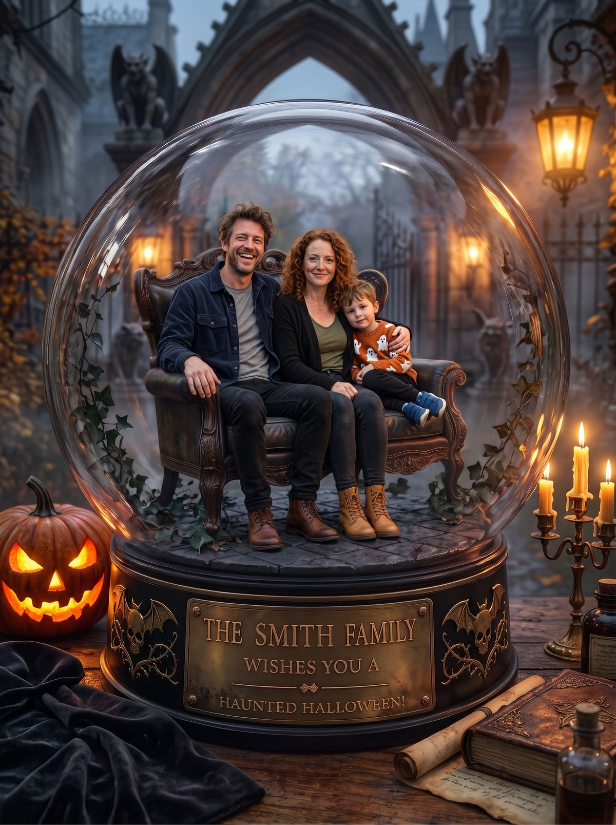 Personalised Halloween Snow Globe