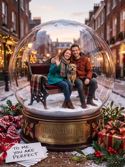 Christmas Movie, Song & Story Worlds — Custom Snow Globe Keepsake (Framed Print, Animated Video or Digital)