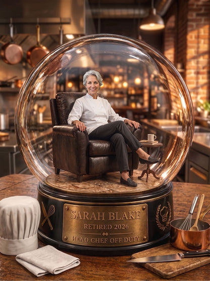 Chef Retirement Gift – Personalised Snow Globe Keepsake
