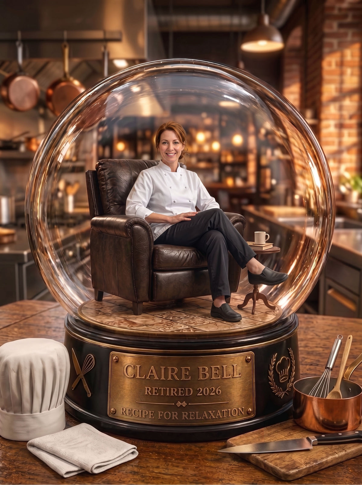 Chef Retirement Gift – Personalised Snow Globe Keepsake