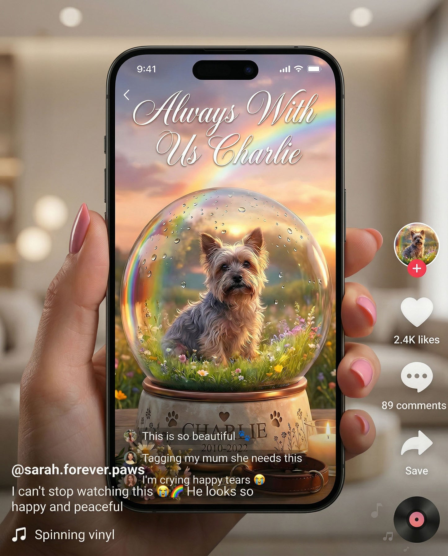 BORAT - A Beautiful Way to Remember Your Pet — Rainbow Bridge Memorial Portrait (aaaaaaaa)