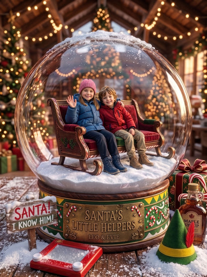 Christmas Movie, Song & Story Worlds — Custom Snow Globe Keepsake (Framed Print, Animated Video or Digital)