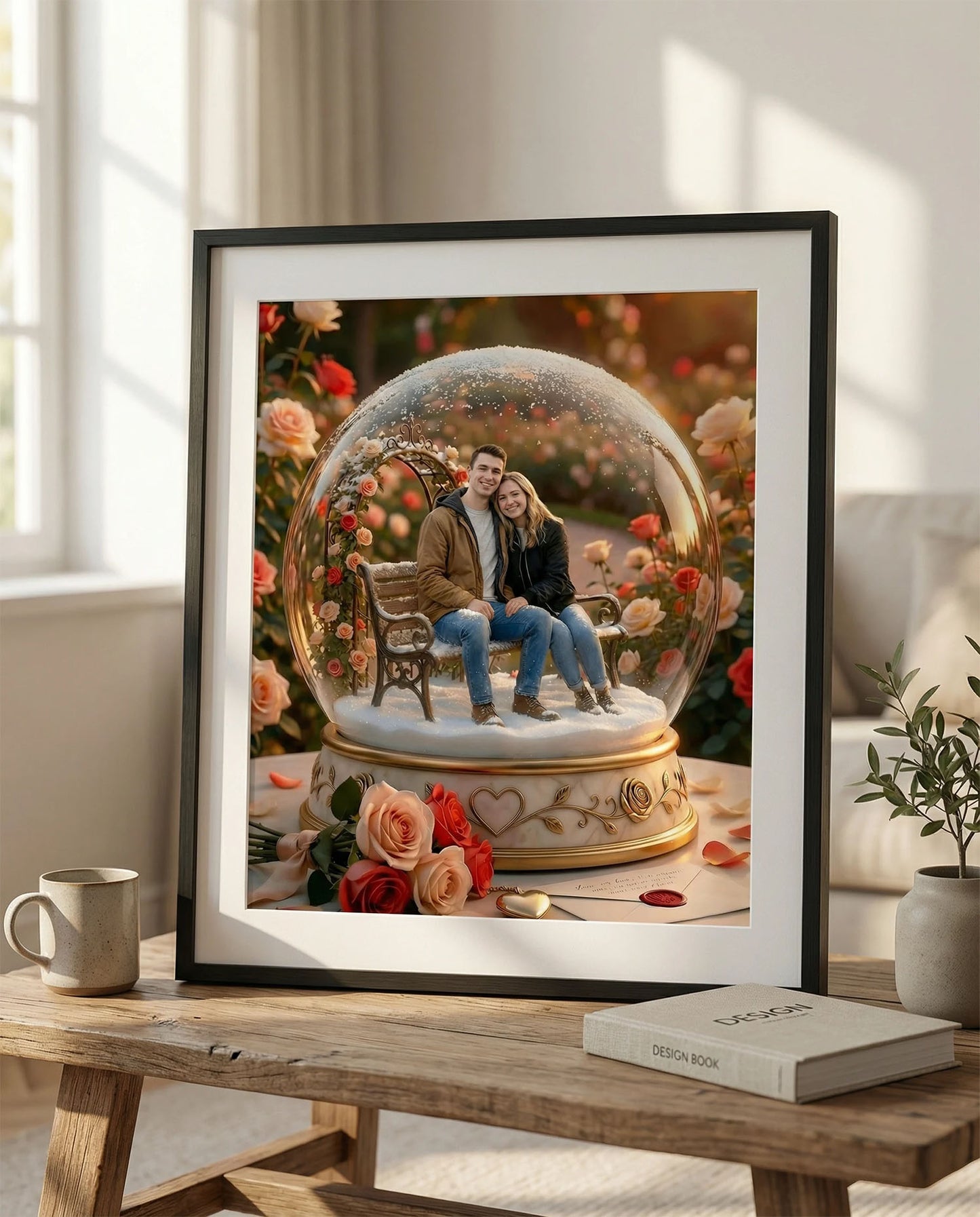 Custom Rose Garden Snow Globe | Animated Valentine Keepsake