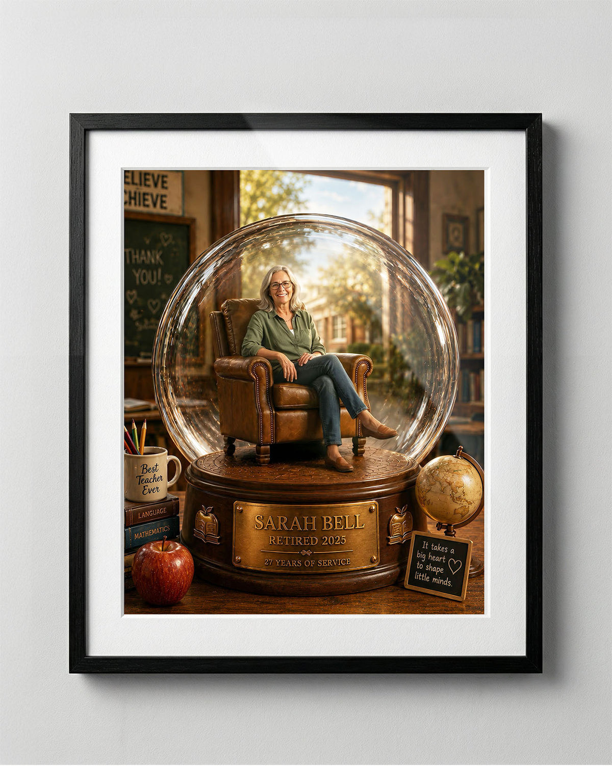Teacher Retirement Gift | Personalised Snow Globe Keepsake
