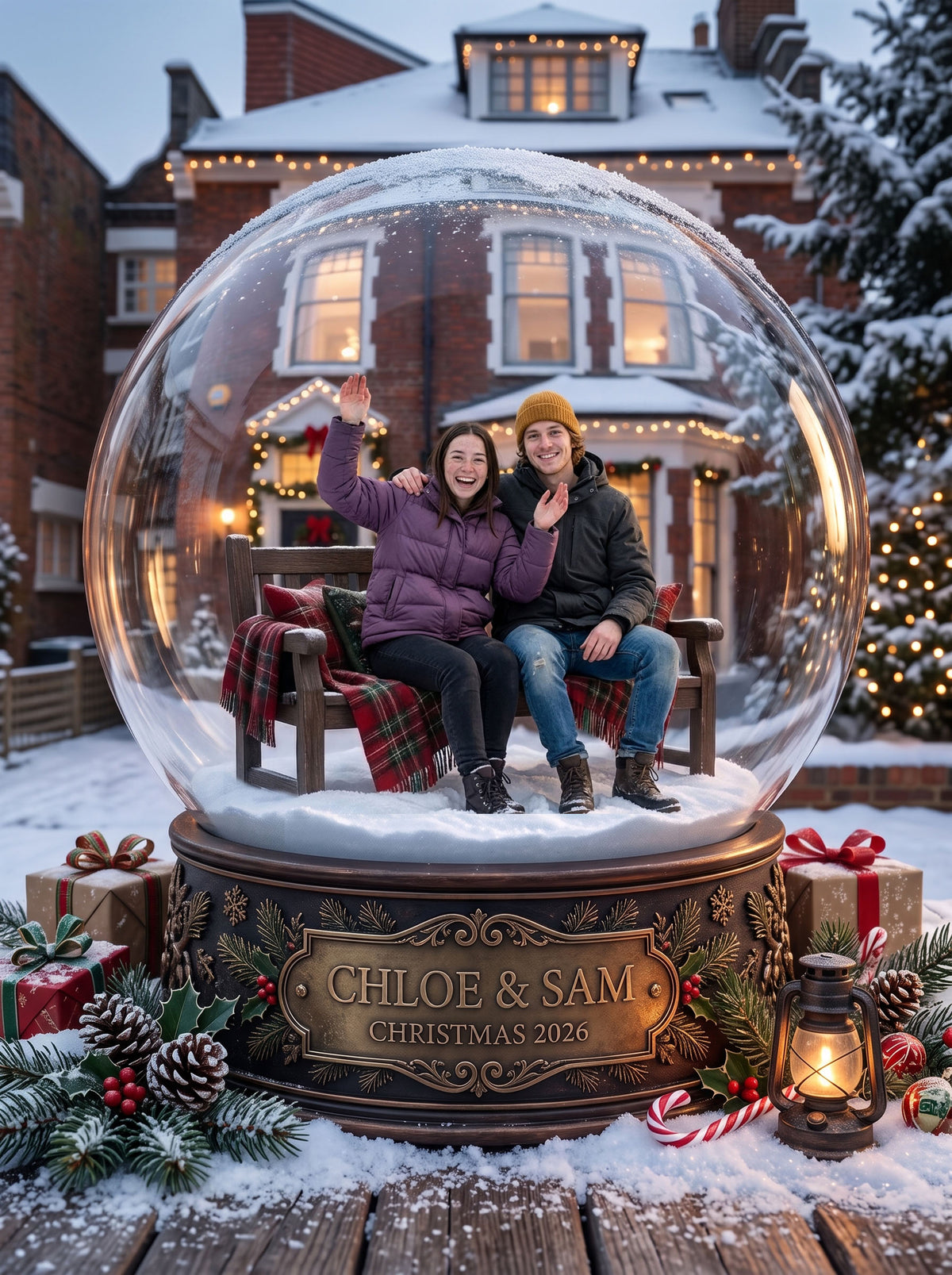 Classic Christmas Snow Globe Worlds — Custom Festive Keepsake (Framed Print, Animated Video or Digital)